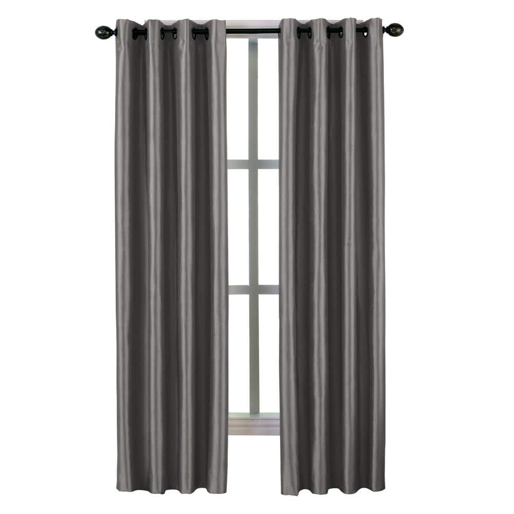 Pewter Striped Blackout Curtain - 50 in. W x 95 in. L