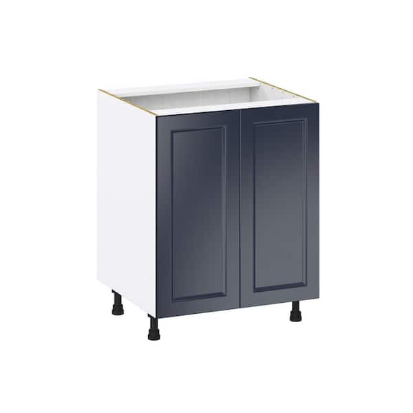 J COLLECTION 30 in. W x 24 in. D x 34.5 in. H Devon Painted Blue Shaker Assembled Base Kitchen Cabinet with Inner Drawer