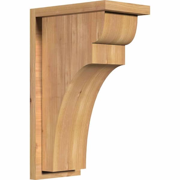 Ekena Millwork 7-1/2 in. x 12 in. x 20 in. Western Red Cedar Yorktown Smooth Corbel with Backplate