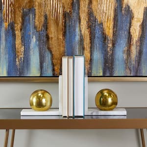 Gold Marble Orb Bookends (Set of 2)