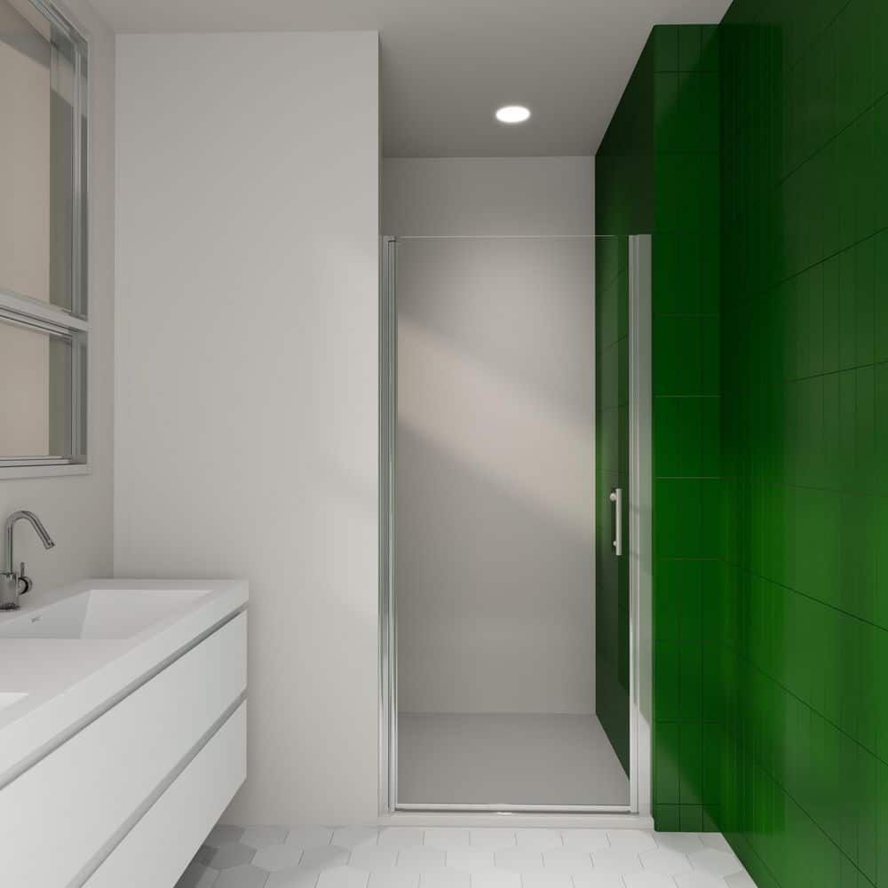 34 in. - 35 3/8 in. W x 72 in. H Universal Pivot Shower Door with Polished Chrome Finish and Tempered Glass price history on PriceWatchPro
