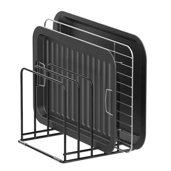 Esepony 7.7 in. Steel Kitchen Cabinet Organizer with 5 Slots for
