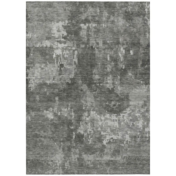 Chantille Machine Washable Indoor/Outdoor Abstract ACN2361 Pewter 5 ft. x 7 ft. 6 in. Area Rug