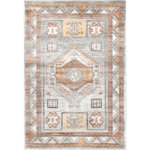nuLOOM Vintage Paula Tribal Orange Doormat 3 ft. x 5 ft. Area Rug