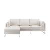 Morden Fort 103 in. W Leather Sectional Sofa and Matching Footrest in. White YH-7302
