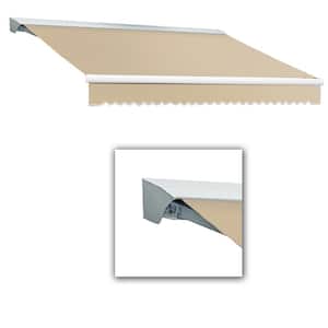 10 ft. Destin-LX Hood Right Motor with Remote Retractable Awning (96 in. Projection) in Linen