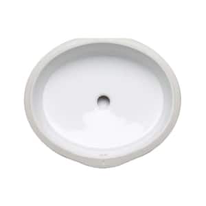 Verticyl Oval Vitreous China Undermount Bathroom Sink in White with Overflow Drain