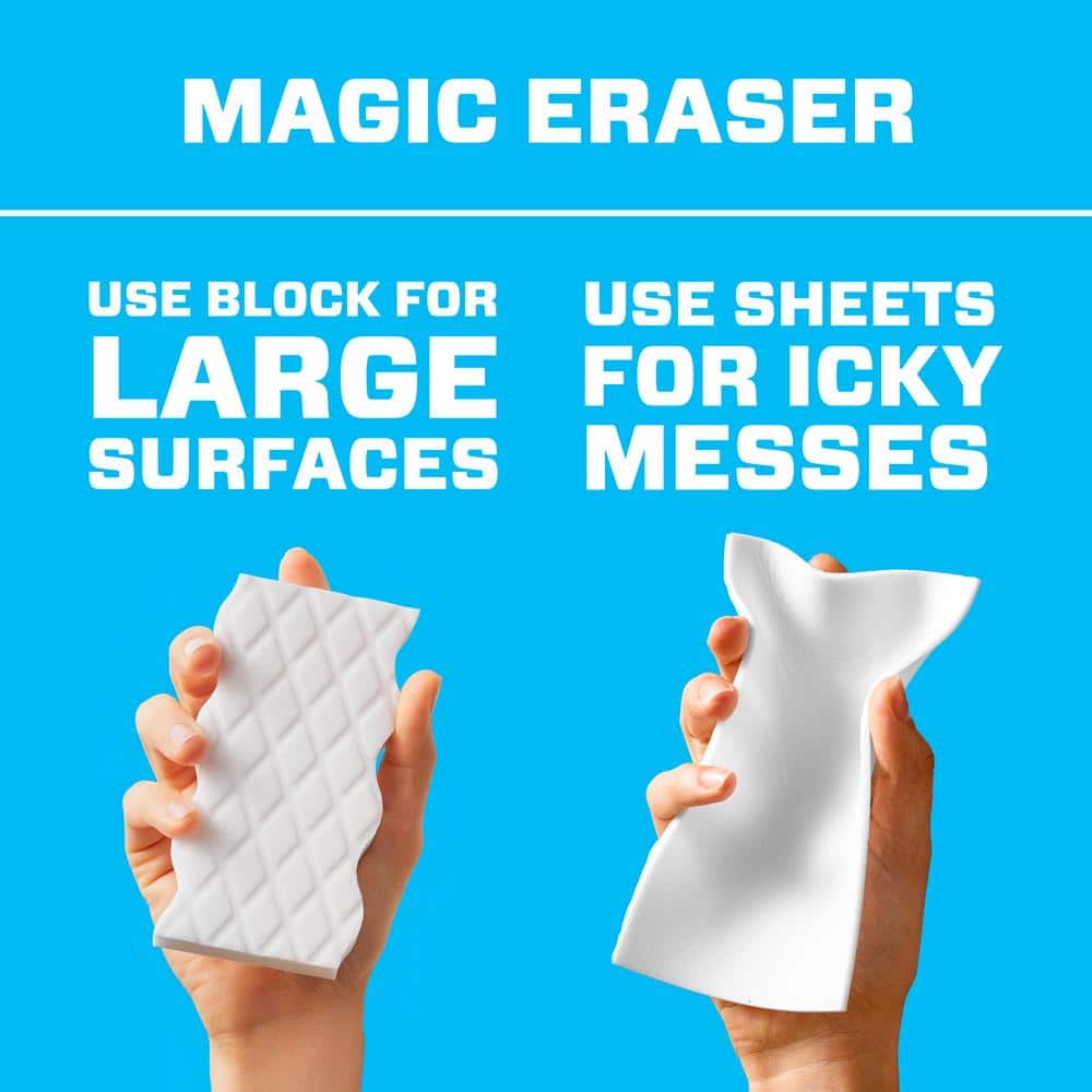 White Foam Rectangle Scouring Pads, 16-Pack