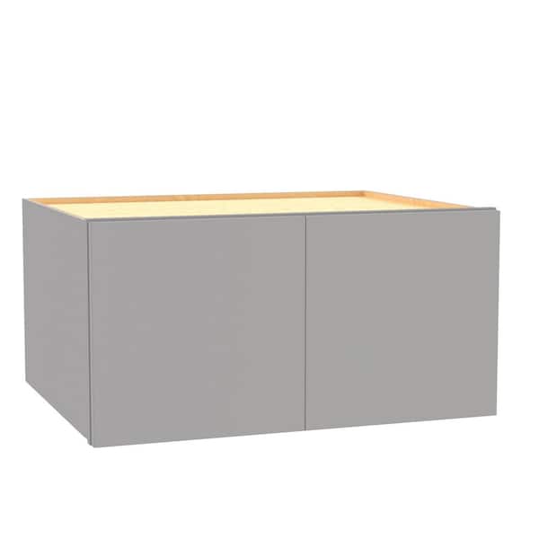 Home Decorators Collection - Hargrove 30 in. W x 24 in. D x 12 in. H Assembled Plywood Wall Bridge Kitchen Cabinet in Veiled Gray with Soft Close