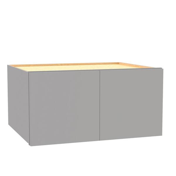 Home Decorators Collection Hargrove 36 in. W x 24 in. D x 15 in. H Assembled Plywood Wall Bridge Kitchen Cabinet in Veiled Gray with Soft Close