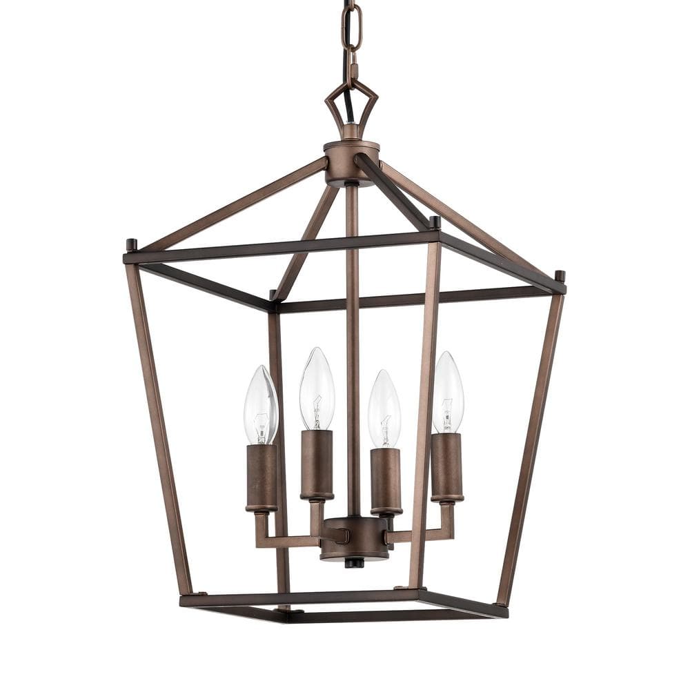 Buelex 12 in. 4-Light Indoor Bronze Finish Chandelier with Light Kit price history on PriceWatchPro