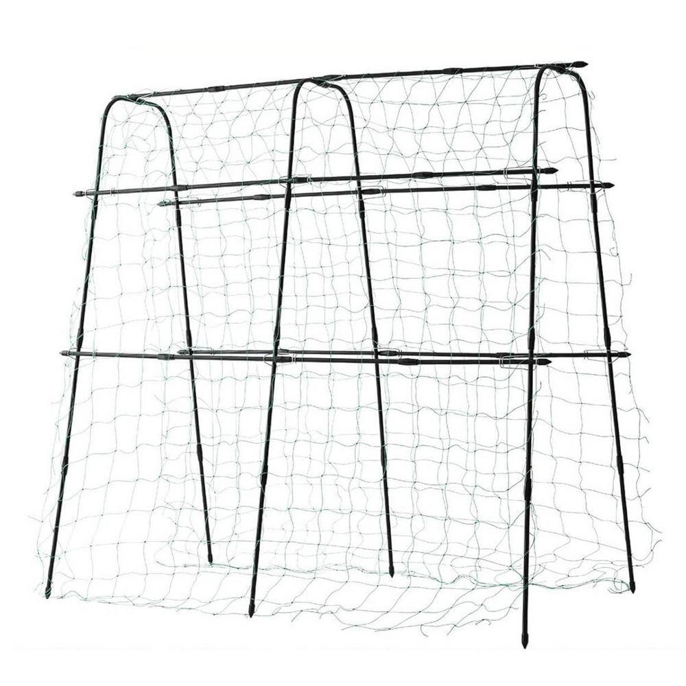 64 in. W x 64 in. H Black Metal Garden Cucumber Trellis for Climbing Plants