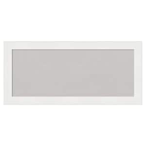 Vanity White Narrow Framed Grey Corkboard 33 in. x 15 in. Bulletin Board Memo Board