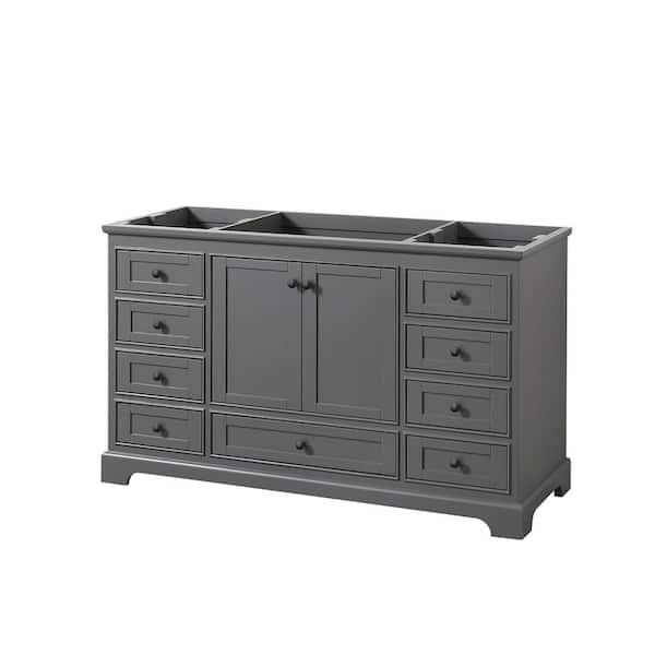 Deborah 59.25 in. W x 21.5 in. D x 34.25 in. H Single Bath Vanity Cabinet without Top in Dark Gray