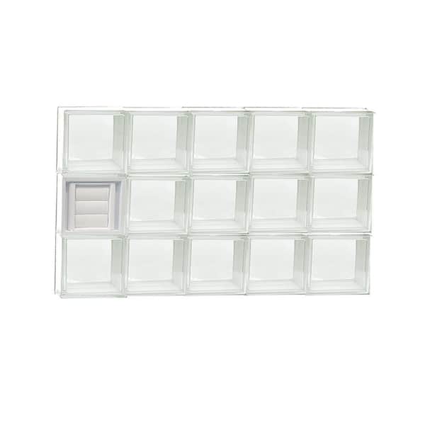 Clearly Secure 38.75 in. x 23.25 in. x 3.125 in. Frameless Clear Glass Block Window with Dryer Vent