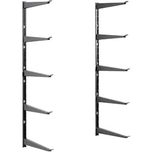 16 in. x 41 in. Heavy Duty Wall Rack, Adjustable 5 Tier Lumber Rack Holds 800 lbs. Steel Garage Wall Shelf with Brackets