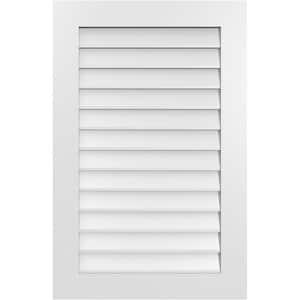 26 in. x 40 in. Vertical Surface Mount PVC Gable Vent: Decorative with Standard Frame
