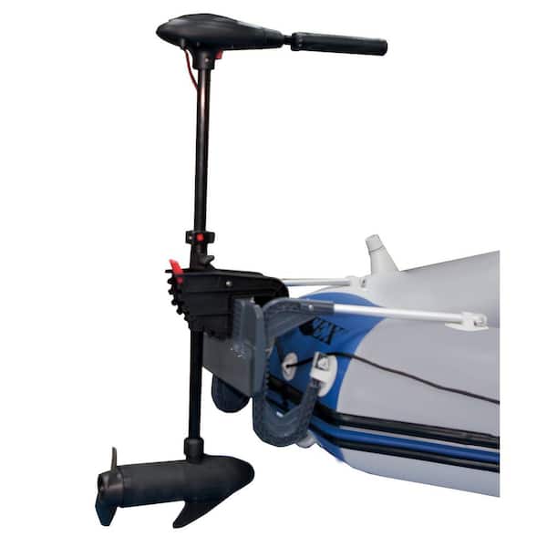 12 ft. Inflatable 5-Person Fishing Boat, Trolling Motor and Boat Motor Mount Kit
