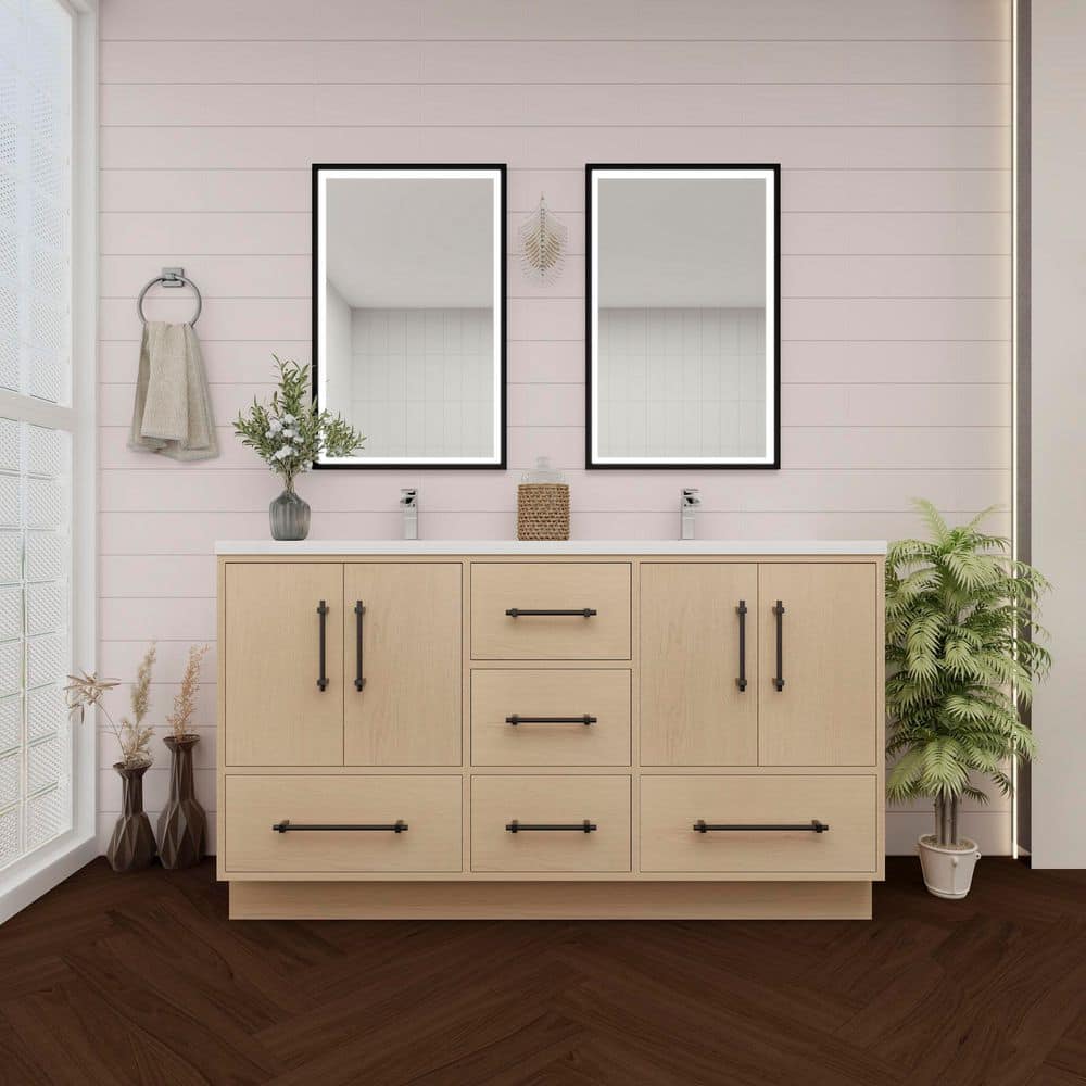 BV Better Vanity Victoria 59 in. W x 20 in. D x 35 in. H Double Sink ...