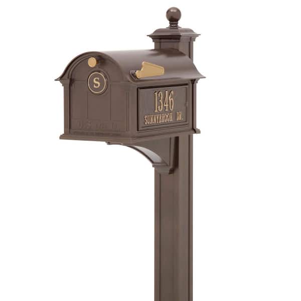 Whitehall Products Balmoral Bronze Streetside Monogram Mailbox Package
