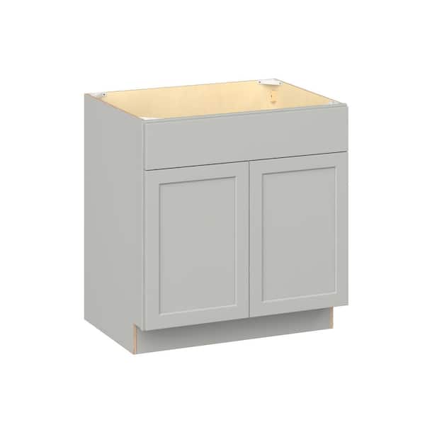 Emerson Whisper Gray Base Sink Base with 2-Door Ready to Assemble Kitchen Cabinet (33 in. W x 34.5 in. H x 24-in. D)