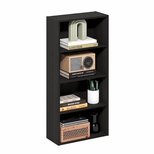 Furinno Basic 35.04 in. Tall Espresso Wood 4-Shelf Open Shelf