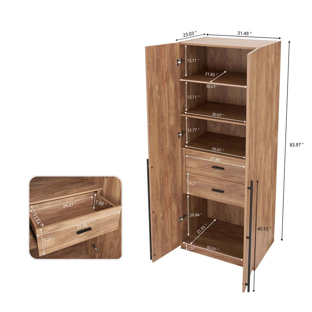 Golden Brown Contemporary Modular Wardrobe Closet Set