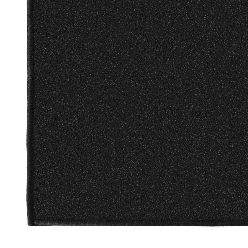 Black Synthetic Non-Slip Rectangle Area Rug