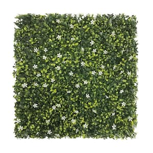 20 in. H x 20 in. W Plastic Artificial Ivy Jasmine Hedge Privacy Garden Fence for Home Backyard Garden, 6 Pcs