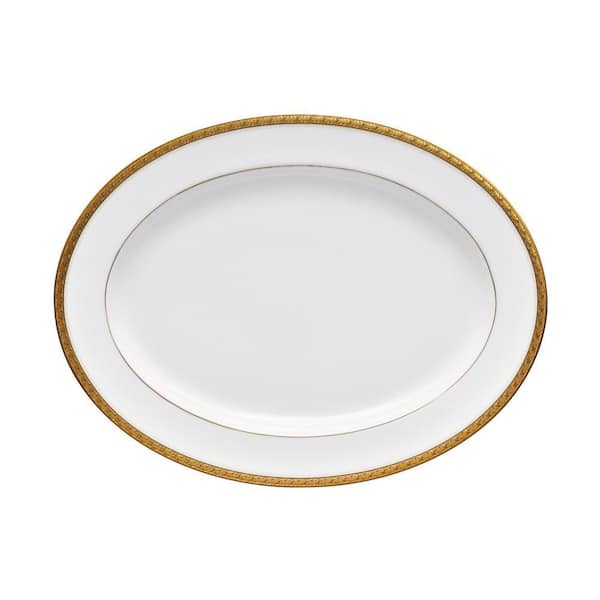 Charlotta Gold 14 in. (Gold) Porcelain Oval Platter