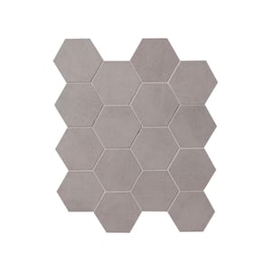 Cementino Hexagon 11 in. x 13 in. Matte Porcelain Mesh-Mounted Mosaic Floor and Wall Tile (6.88 sq. ft./Case)
