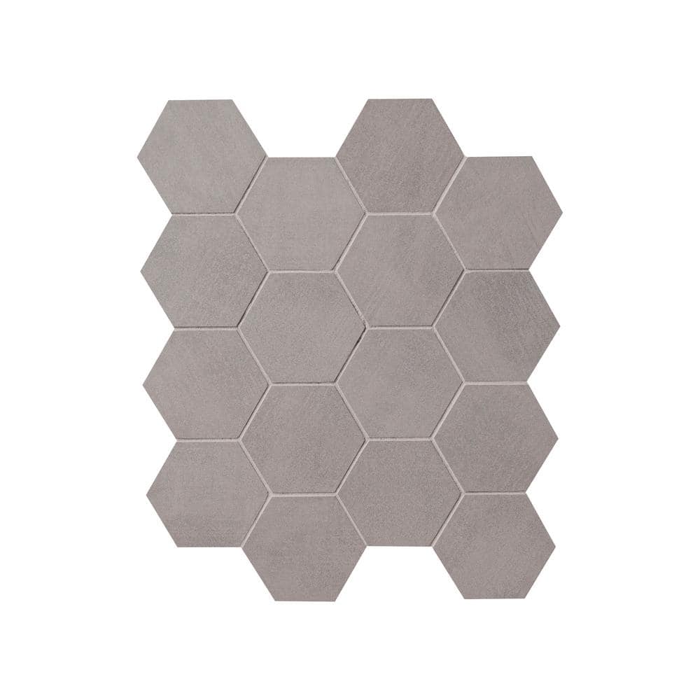 Cementino 3 in. Hexagon Matte Porcelain Mesh-Mounted Mosaic Tile (6.88 sq. ft./Case) 7 Boxes for pick up, 48.16 sq.ft total 