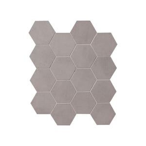 Cementino 3 in. Hexagon 11 in. x 13 in. Matte Porcelain Mesh-Mounted Mosaic Floor and Wall Tile (6.88 sq. ft./Case)