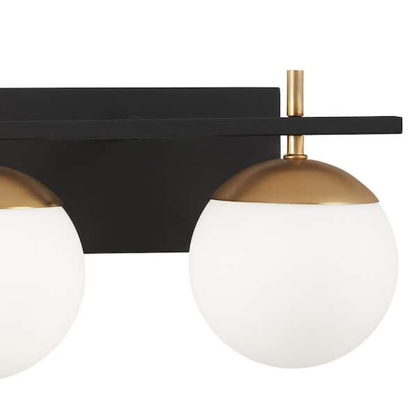 George Kovacs Alluria 2-Light Weathered Black with Autumn Gold