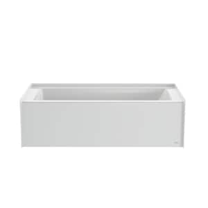 PROJECTA 66 in. x 32 in. Rectangular Skirted Soaking Bathtub with Left Drain in White