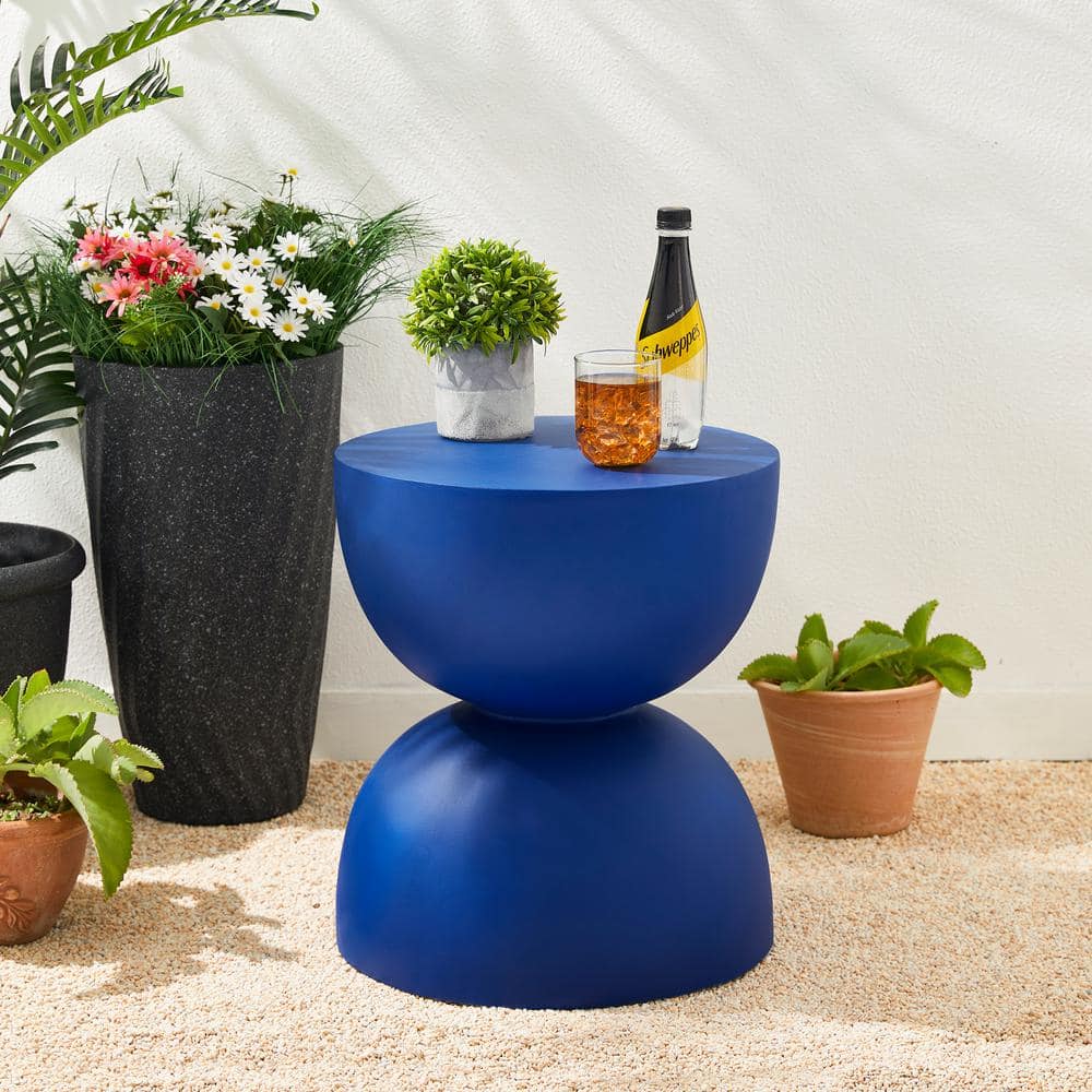 17.75" High Cobalt Blue MGO Side Table/Garden Stool