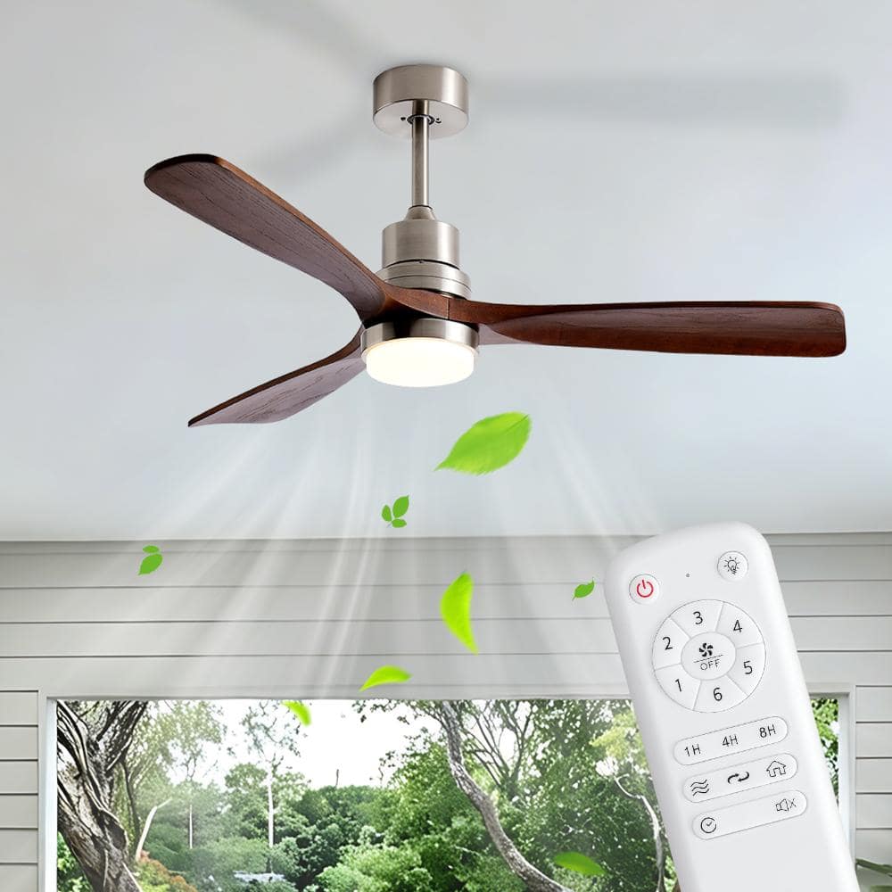 52 in. Brushed Nickel Ceiling Fans with Lights and Remote Control, Modern Ceiling Fan Light, 3 Blades, 6 Speed DC Motor price history on PriceWatchPro
