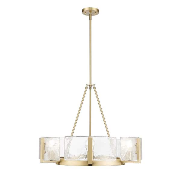 Aenon 6 Light Brushed Champagne Bronze Chandelier for Bedroom, Foyer, Kitchen, Living with No Bulbs Included
