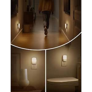 1-Watt Night Light with Dusk to Dawn Sensor, 30/60LM Adjustable Brightness, 3000K Soft Warm Nightlights (4-Pack)