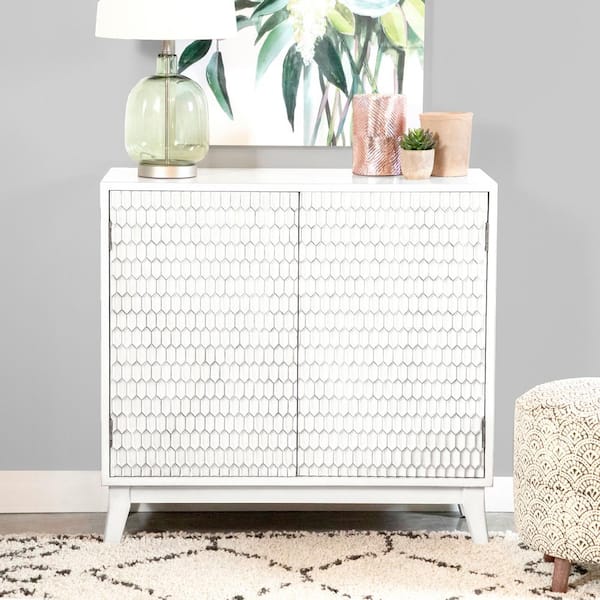 Coaster Gambon White Wood 36 in. W Rectangle 2 Door Sideboard