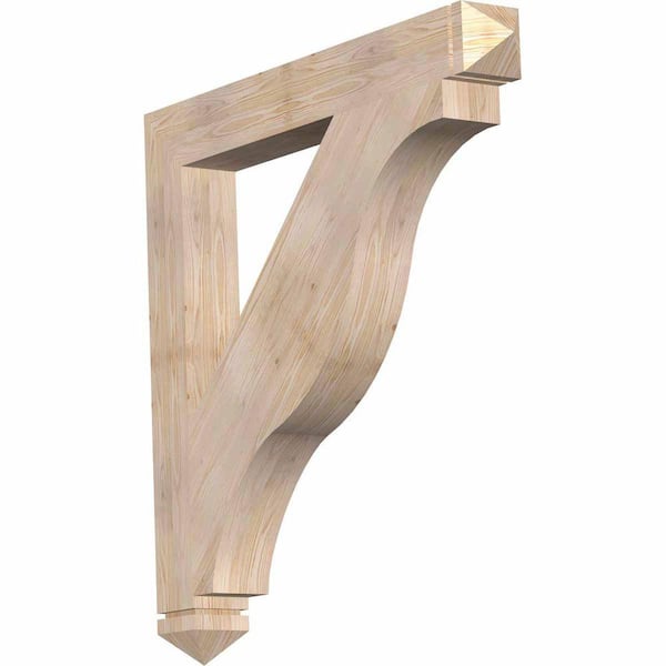 Ekena Millwork 5.5 in. x 48 in. x 48 in. Douglas Fir Funston Arts and Crafts Smooth Bracket