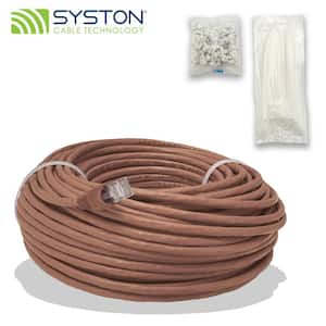 250 ft. Tan CMR Cat 5e 350 MHz 24 AWG Solid Bare Copper Ethernet Network Wire- RJ45 Plug Indoor/Outdoor Heat Resistant