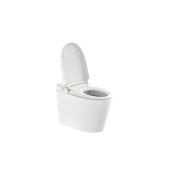 ANGELES HOME 12 in. Roungh-In Smart Toilet Bidet, Auto Open / Flushing, Remote, Elongated Seat in White