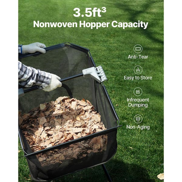 21 in. Lawn Sweeper Tow Behind, 3.5 Cu. Ft. 25 in. Leaf & Grass Collector Wheels & Heavy Duty Thickened Steel