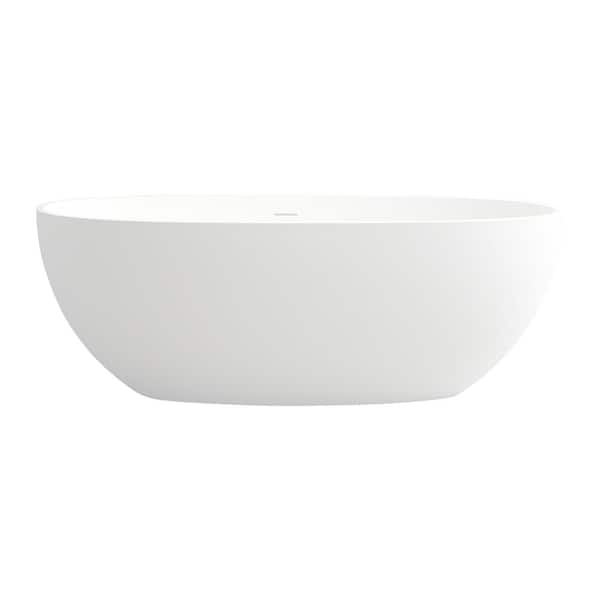 Unbranded 71 in. x 35 in. Soaking Bathtub with Center Drain in Matte White