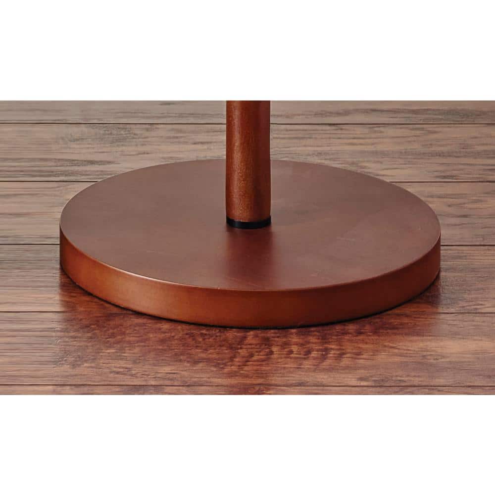 Hamptons Walnut Wood Tall Cylinder Table Lamp