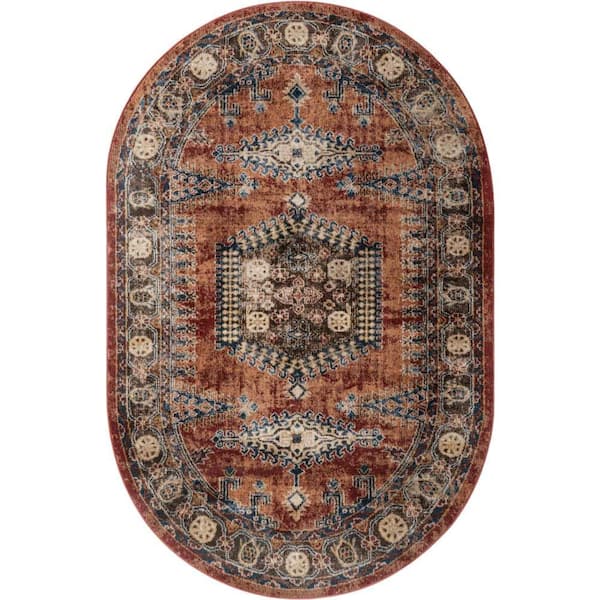 Unique Loom Utopia Larissa Terracotta 5' 3 x 8' 0 Area Rug