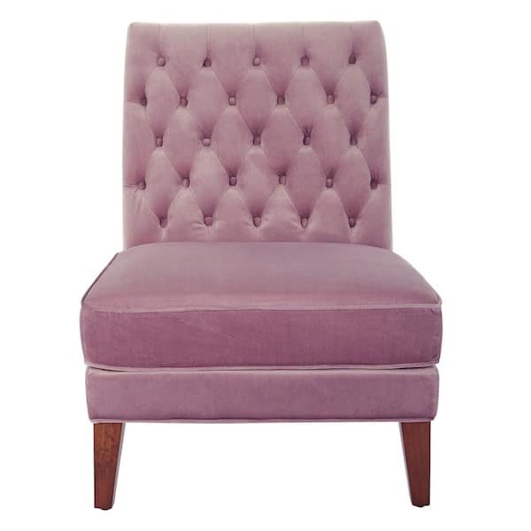 OSP Home Furnishings Brampton Mauve Velvet with Coffee Legs Accent Chair