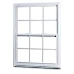 31-3/8 in. x 51-1/4 in. 50 Series Single Hung White Vinyl Insulated Window with Nailing Flange and Colonial Grilles