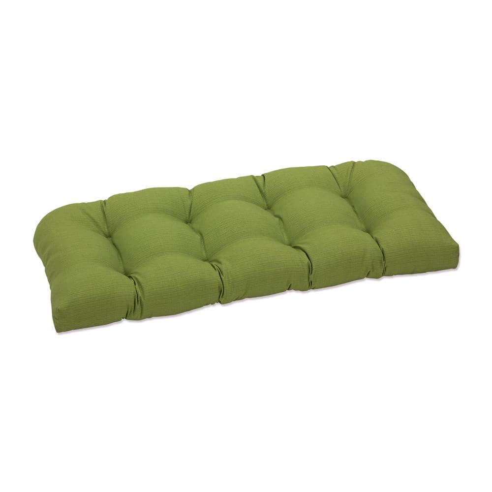 Green Tufted Polyester Outdoor Loveseat Cushion